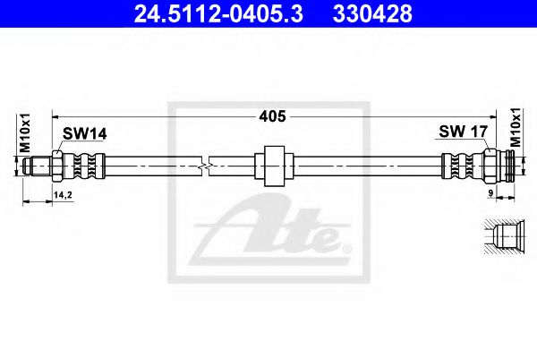 24.5112-0405.3 ATE Brake System Brake Hose