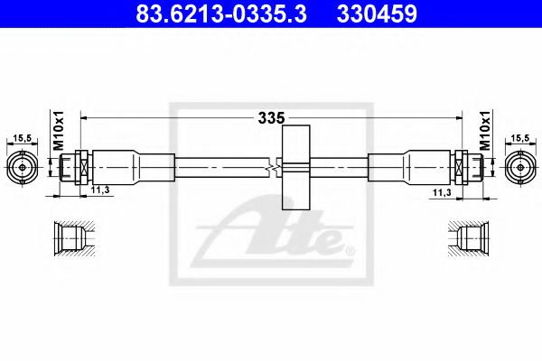 83.6213-0335.3 ATE Brake System Brake Hose
