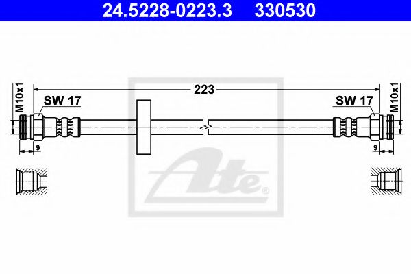 24.5228-0223.3 ATE Brake System Brake Hose