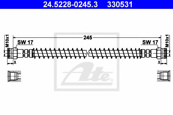 24.5228-0245.3 ATE Brake System Brake Hose