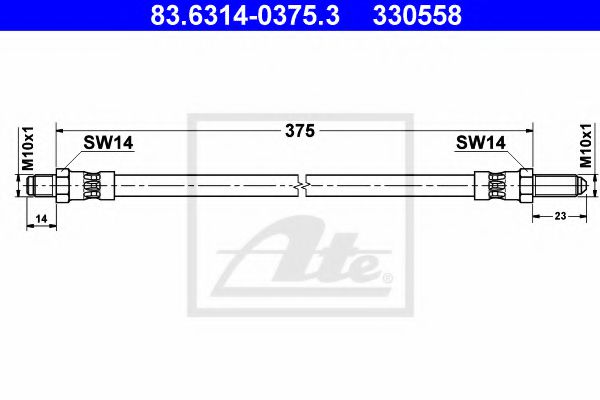 83.6314-0375.3 ATE Brake System Brake Hose