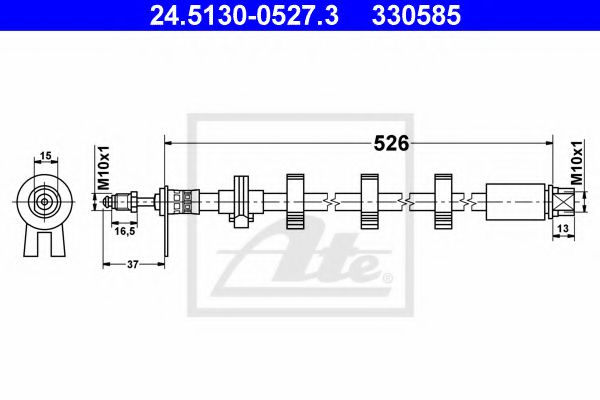 24.5130-0527.3 ATE Brake System Brake Hose