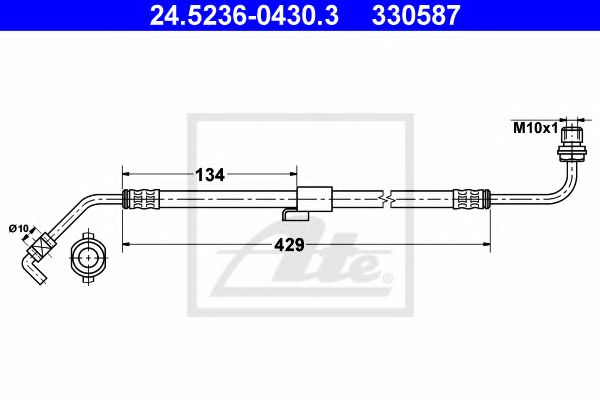 24.5236-0430.3 ATE Brake System Brake Hose