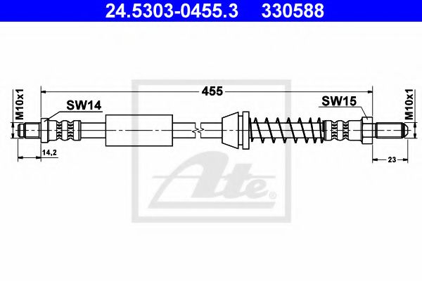 24.5303-0455.3 ATE Brake System Brake Hose