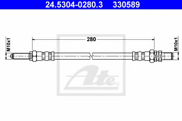 24.5304-0280.3 ATE Brake System Brake Hose