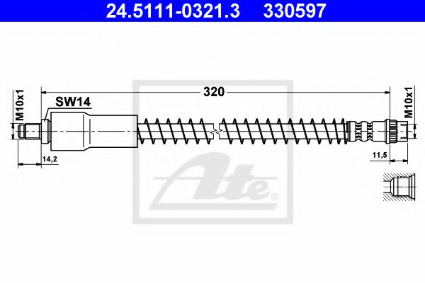 24.5111-0321.3 ATE Brake System Brake Hose