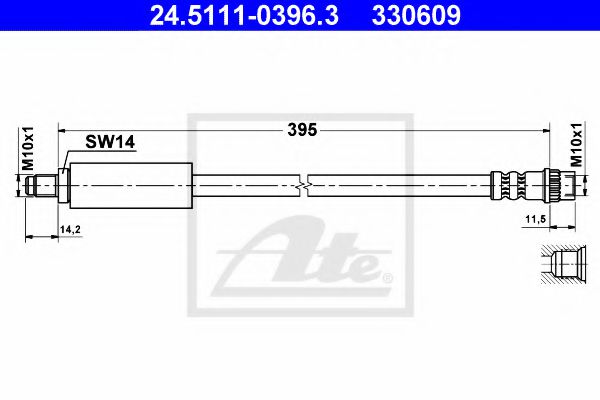 24.5111-0396.3 ATE Brake System Brake Hose