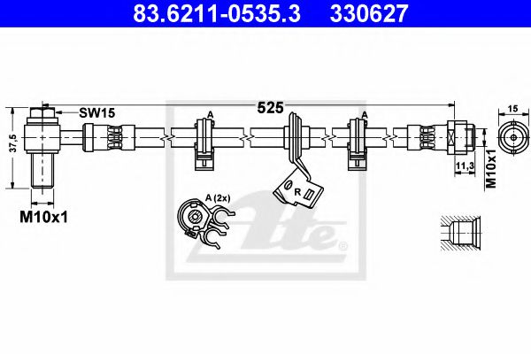 83.6211-0535.3 ATE Brake System Brake Hose