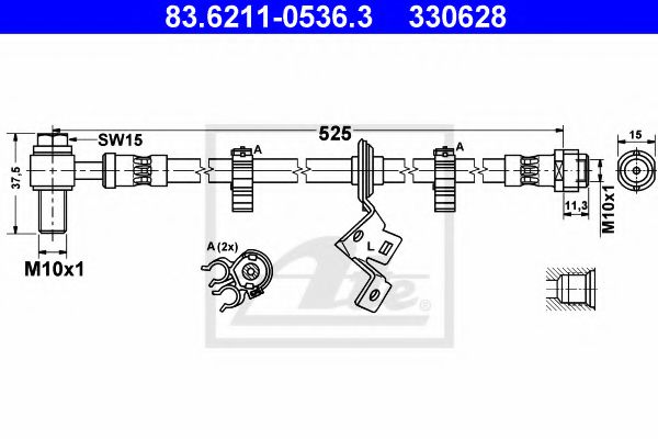 83.6211-0536.3 ATE Brake System Brake Hose