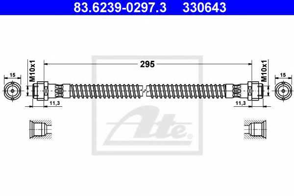 83.6239-0297.3 ATE Brake System Brake Hose