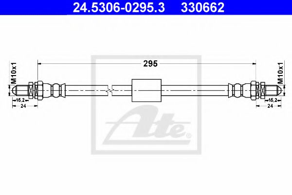 24.5306-0295.3 ATE Brake System Brake Hose