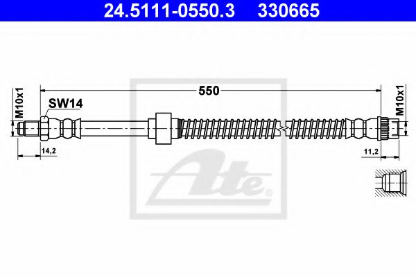 24.5111-0550.3 ATE Brake System Brake Hose