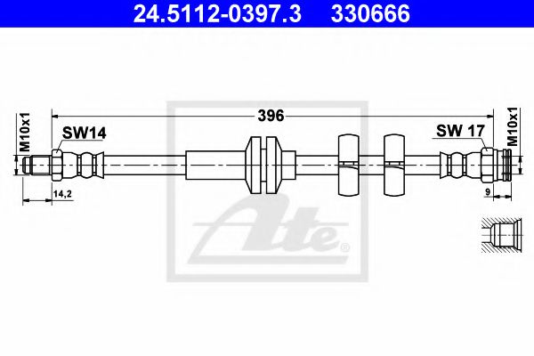 24.5112-0397.3 ATE Brake System Brake Hose