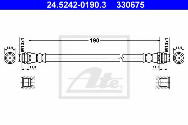 24.5242-0190.3 ATE Brake System Brake Hose