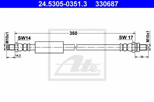 24.5305-0351.3 ATE Brake System Brake Hose