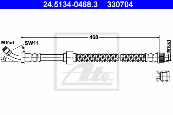 24.5134-0468.3 ATE Brake System Brake Hose