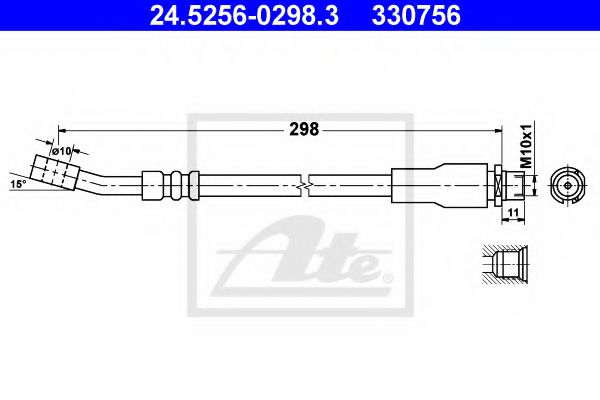 24.5256-0298.3 ATE Brake System Brake Hose