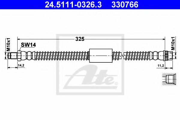 24.5111-0326.3 ATE Brake System Brake Hose