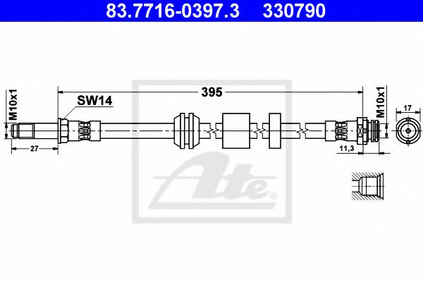 83.7716-0397.3 ATE Brake System Brake Hose