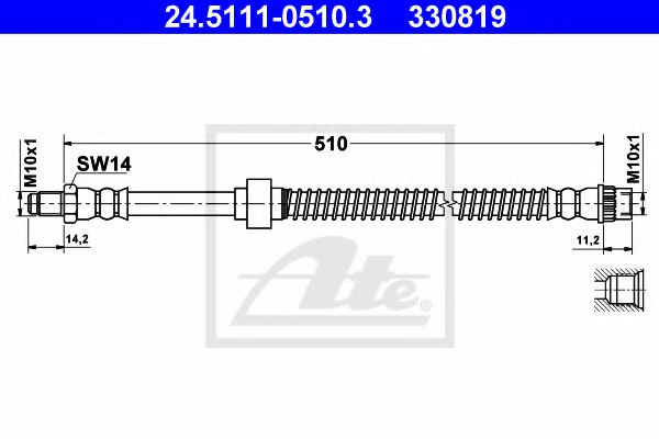 24.5111-0510.3 ATE Brake System Brake Hose