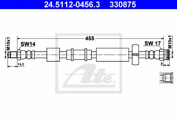 24.5112-0456.3 ATE Brake System Brake Hose