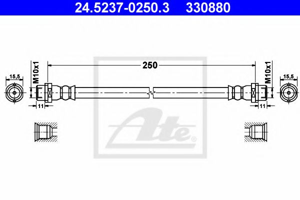 24.5237-0250.3 ATE Brake System Brake Hose
