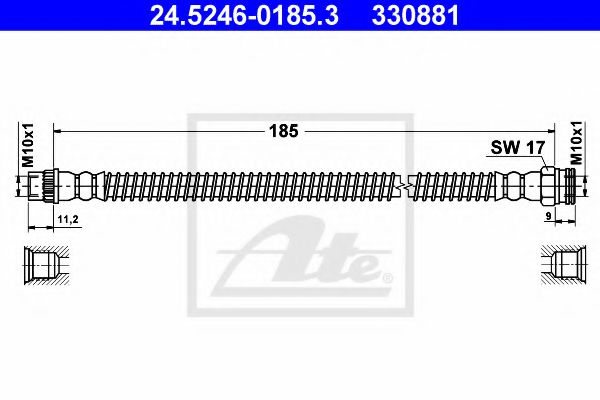 24.5246-0185.3 ATE Brake System Brake Hose