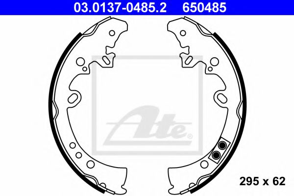 03.0137-0485.2 ATE Brake System Brake Shoe Set
