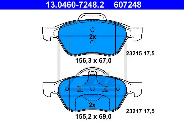 13.0460-7248.2 ATE Brake System Brake Pad Set, disc brake