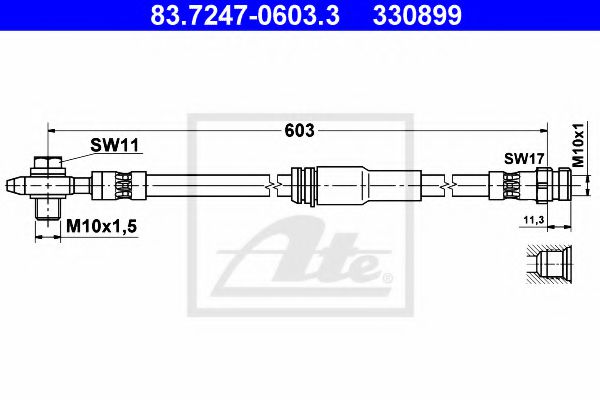 83.7247-0603.3 ATE Brake System Brake Hose