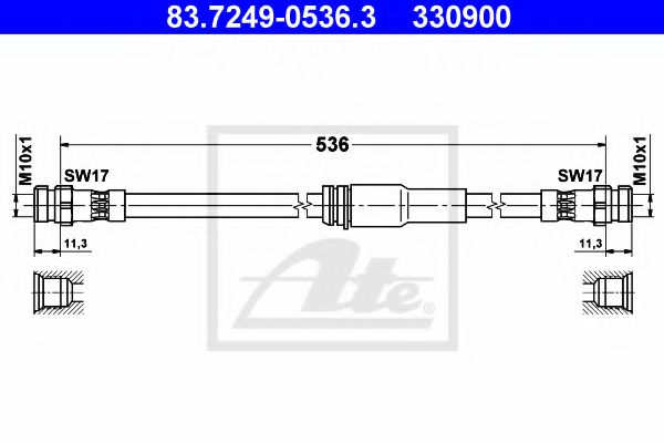 83.7249-0536.3 ATE Brake System Brake Hose
