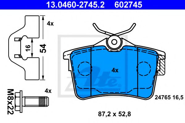 13.0460-2745.2 ATE Brake System Brake Pad Set, disc brake