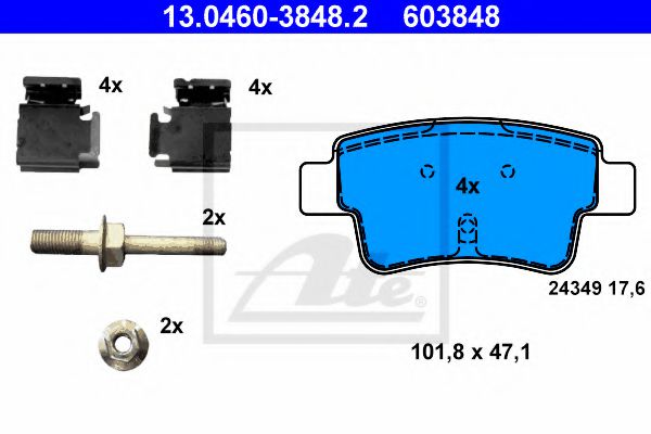 13.0460-3848.2 ATE Brake System Brake Pad Set, disc brake