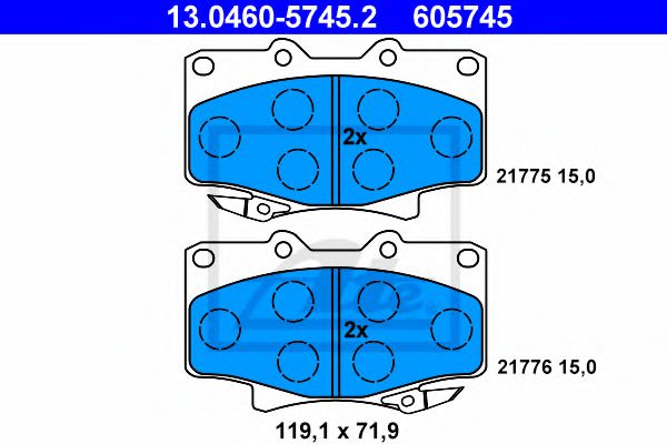 13.0460-5745.2 ATE Brake Pad Set, disc brake