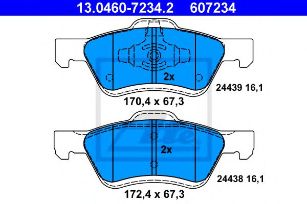 13.0460-7234.2 ATE Brake System Brake Pad Set, disc brake