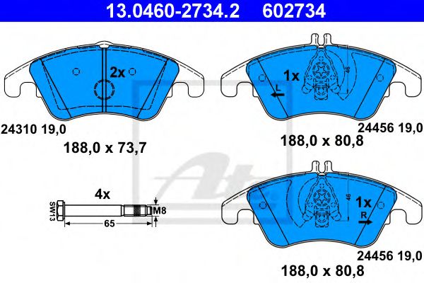 13.0460-2734.2 ATE Brake System Brake Pad Set, disc brake