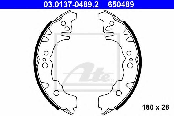 03.0137-0489.2 ATE Brake System Brake Shoe Set