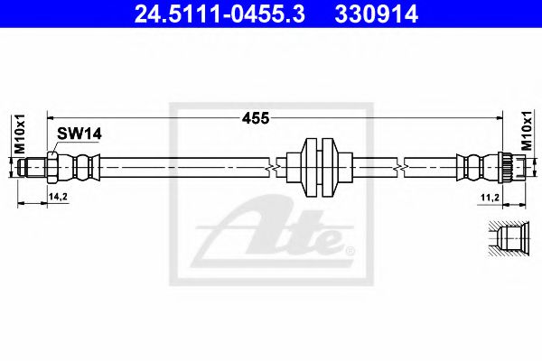 24.5111-0455.3 ATE Brake System Brake Hose