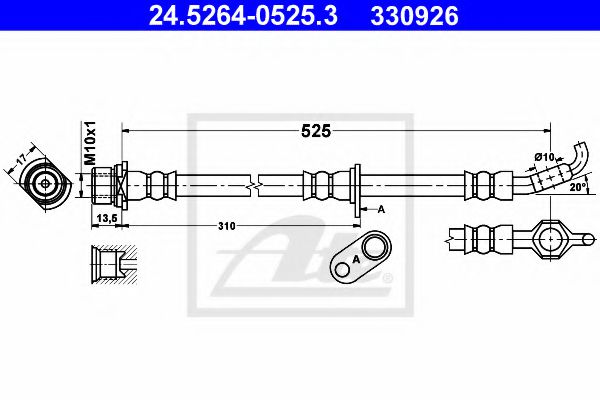 24.5264-0525.3 ATE Brake System Brake Hose