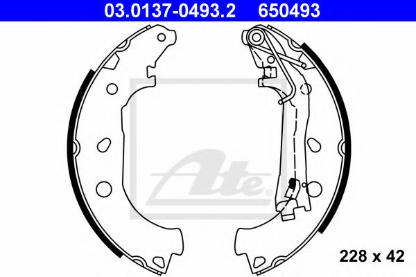 03.0137-0493.2 ATE Brake System Brake Shoe Set