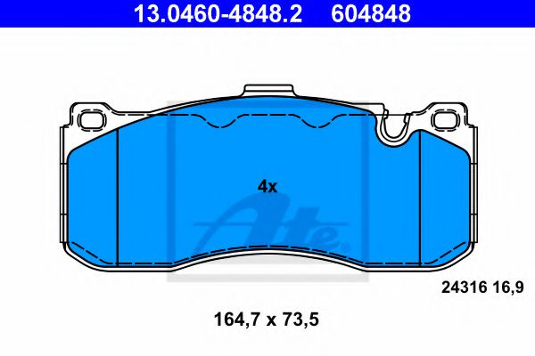 13.0460-4848.2 ATE Brake Pad Set, disc brake