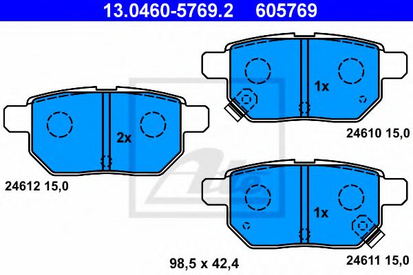 130460-57692 ATE Brake Pad Set, disc brake