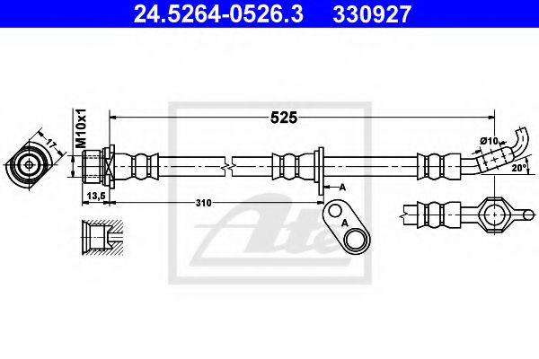 24.5264-0526.3 ATE Brake System Brake Hose