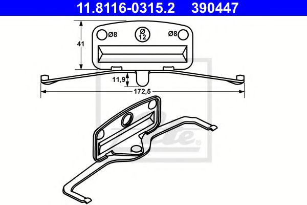11.8116-0315.2 ATE Brake System Accessory Kit, brake caliper