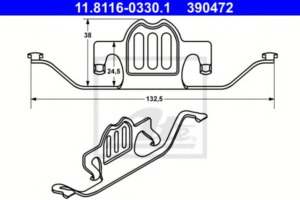 11.8116-0330.1 ATE Brake System Accessory Kit, brake caliper