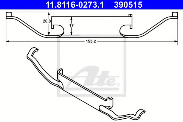 11.8116-0273.1 ATE Brake System Accessory Kit, brake caliper