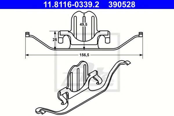 11.8116-0339.2 ATE Brake System Accessory Kit, brake caliper
