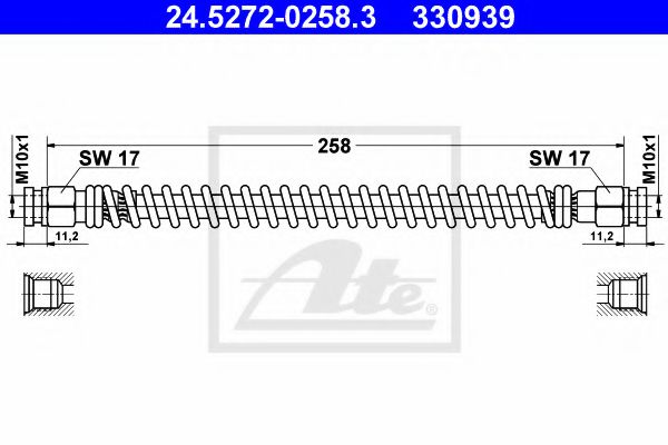 24.5272-0258.3 ATE Brake System Brake Hose