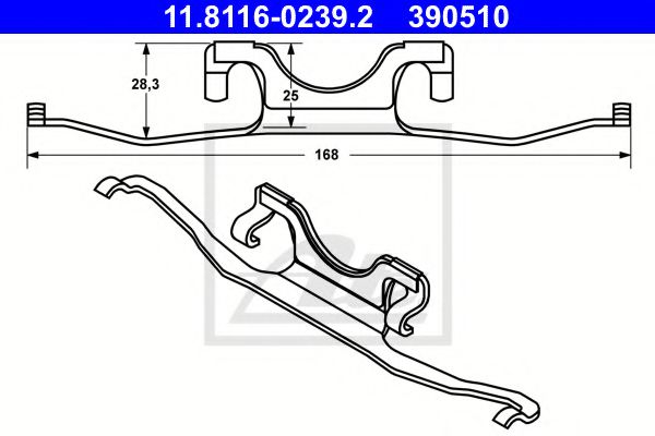 11.8116-0239.2 ATE Brake System Accessory Kit, brake caliper