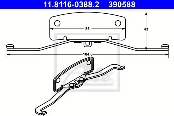 11.8116-0388.2 ATE Accessory Kit, brake caliper